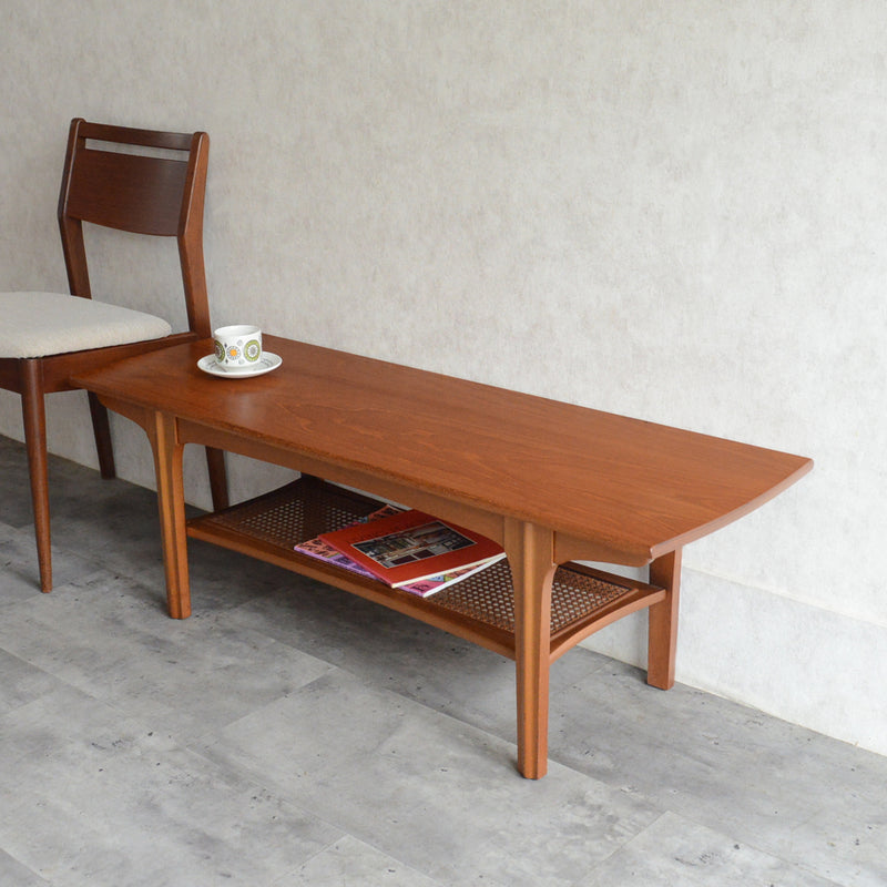 Sutcliffe サトクリフ チーク ローテーブル 65（ラタン棚付）