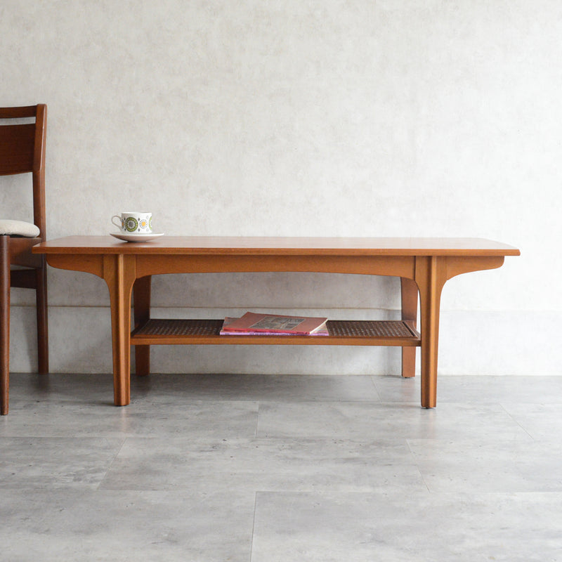 Sutcliffe サトクリフ チーク ローテーブル 65（ラタン棚付）