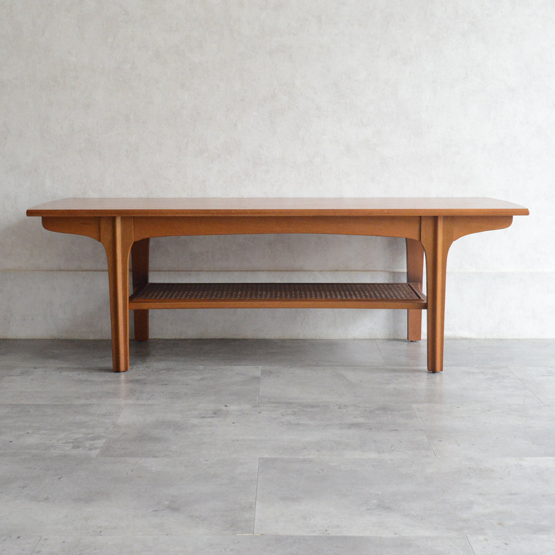 Sutcliffe サトクリフ チーク ローテーブル 65（ラタン棚付）