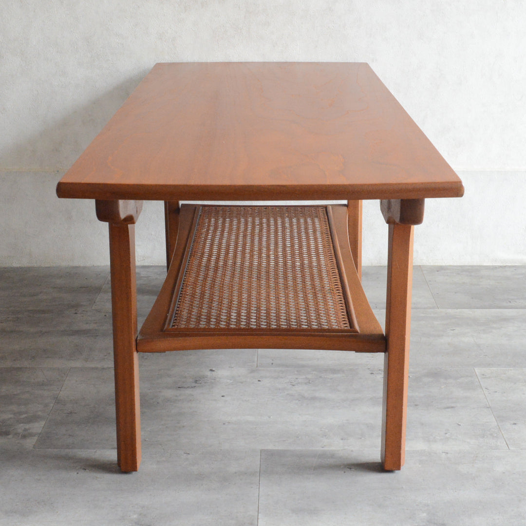 Sutcliffe サトクリフ チーク ローテーブル 65（ラタン棚付）