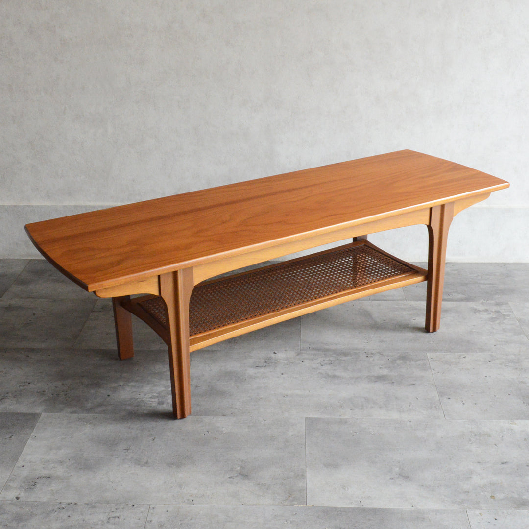 Sutcliffe サトクリフ チーク ローテーブル 65（ラタン棚付）