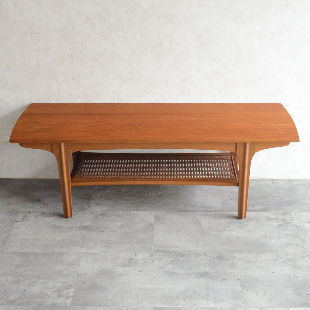 Sutcliffe サトクリフ チーク ローテーブル 65（ラタン棚付）