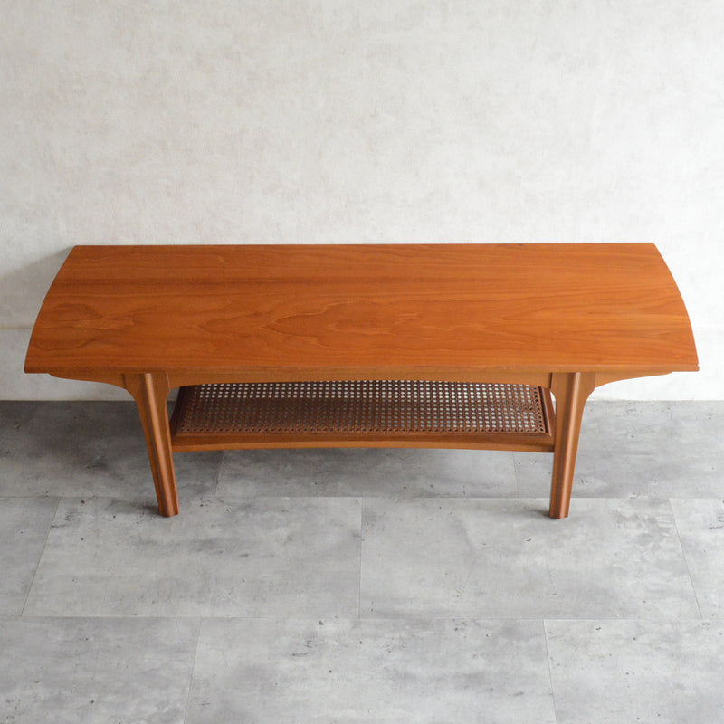 Sutcliffe サトクリフ チーク ローテーブル 65（ラタン棚付）