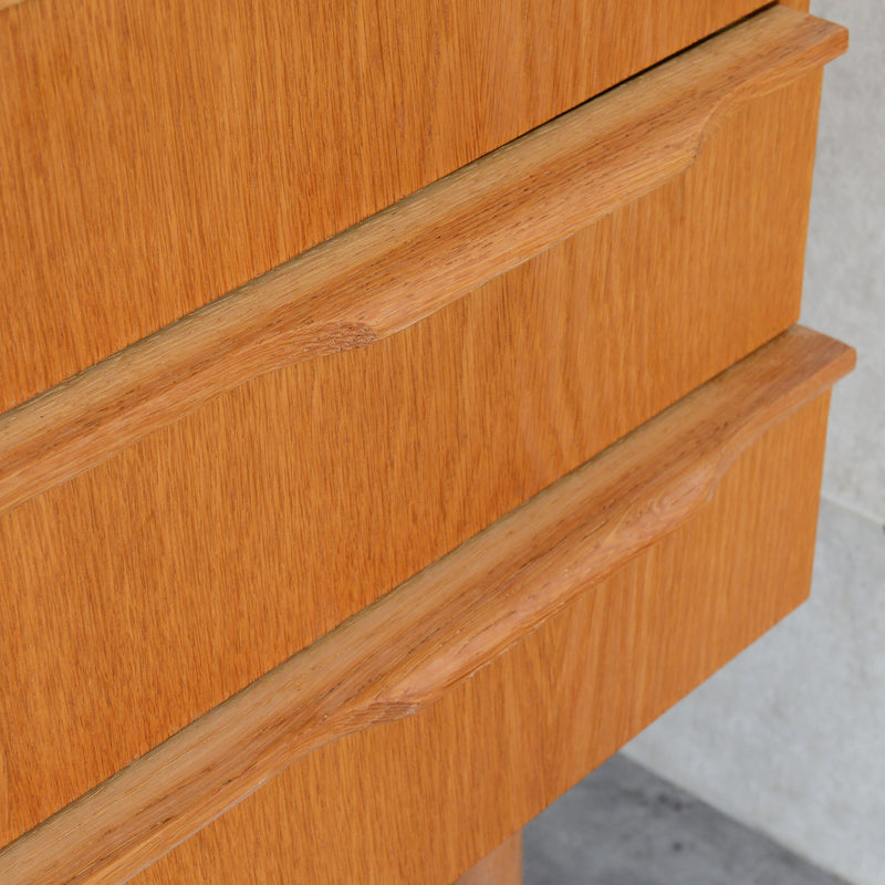 デンマークヴィンテージ  オーク３段チェスト5-26 (ウッドオイル仕上）