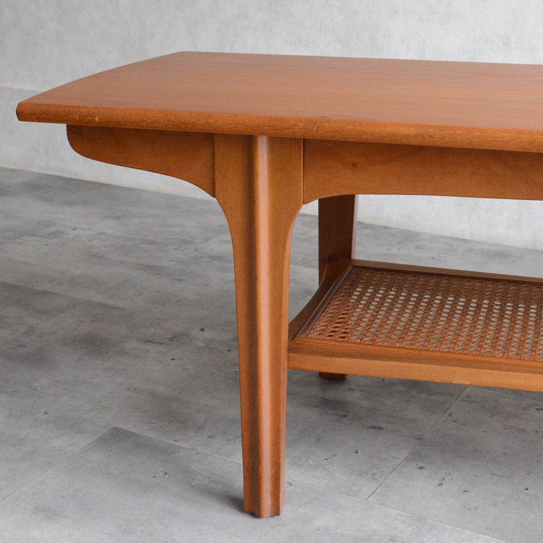 Sutcliffe サトクリフ チーク ローテーブル 65（ラタン棚付）