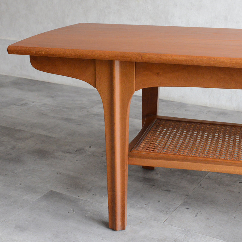 Sutcliffe サトクリフ チーク ローテーブル 65（ラタン棚付）