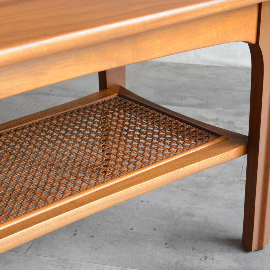 Sutcliffe サトクリフ チーク ローテーブル 65（ラタン棚付）