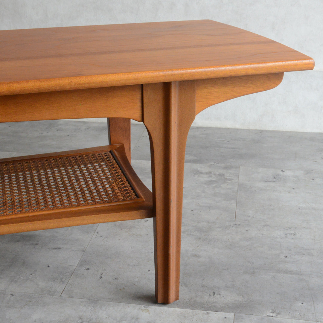 Sutcliffe サトクリフ チーク ローテーブル 65（ラタン棚付）