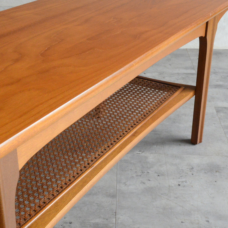 Sutcliffe サトクリフ チーク ローテーブル 65（ラタン棚付）