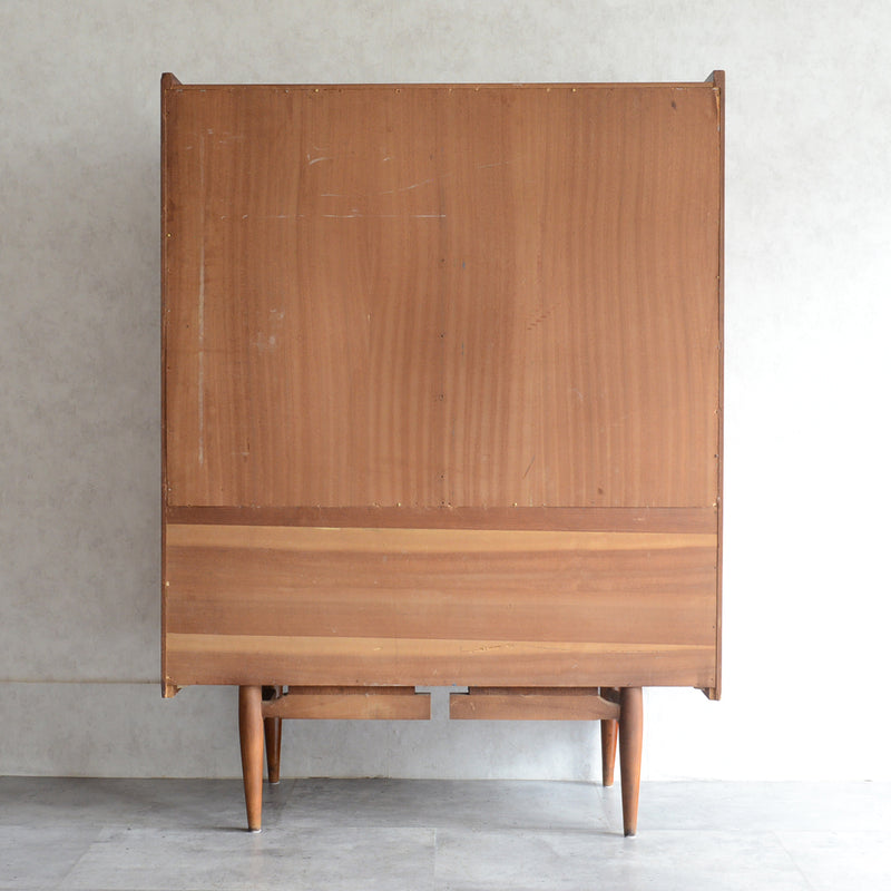 60s トール ガラスキャビネット 47 (木扉付）