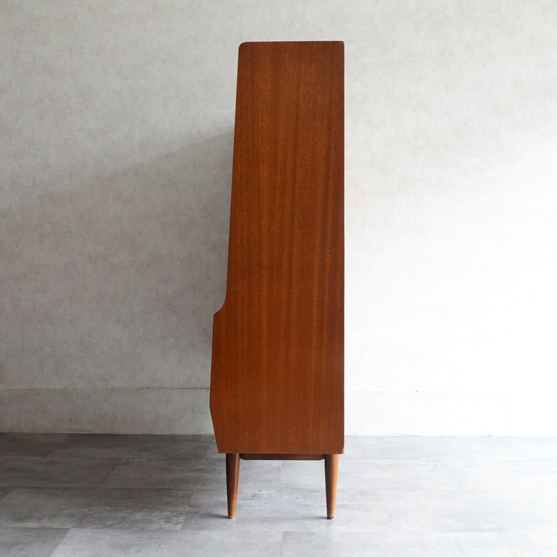 60s トール ガラスキャビネット 47 (木扉付）