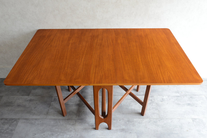 Jentique ジェンティーク　ゲートレッグ ダイニングテーブル 22 (天板剝離再塗装済）