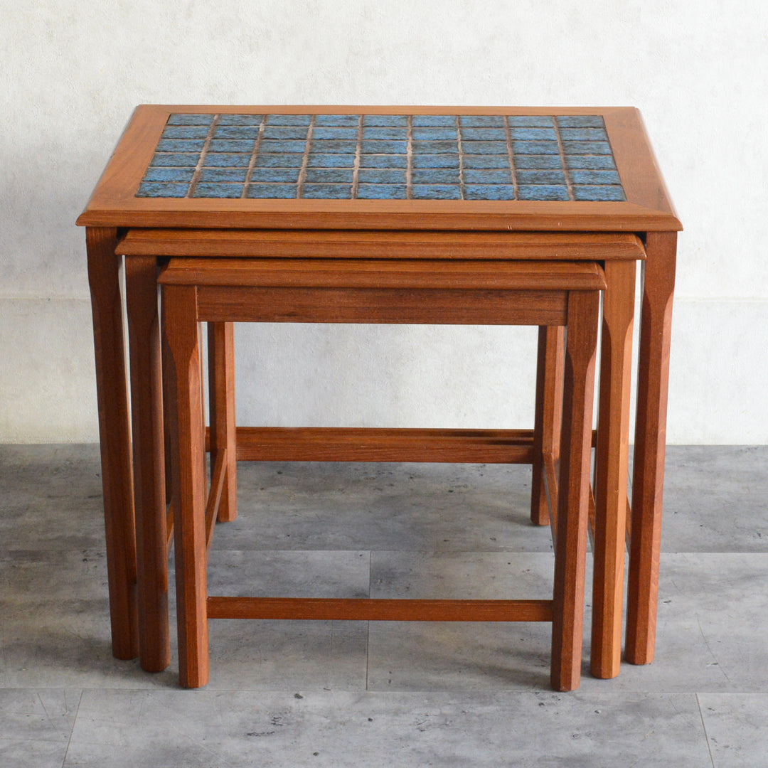 デンマーク ブルータイルトップ ネストテーブル 8-71