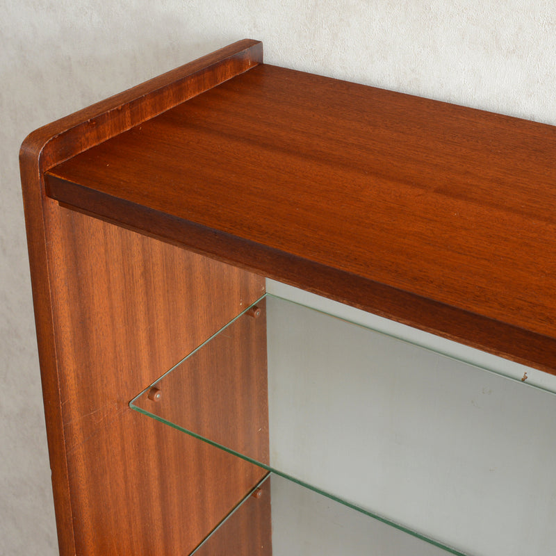 60s トール ガラスキャビネット 47 (木扉付）