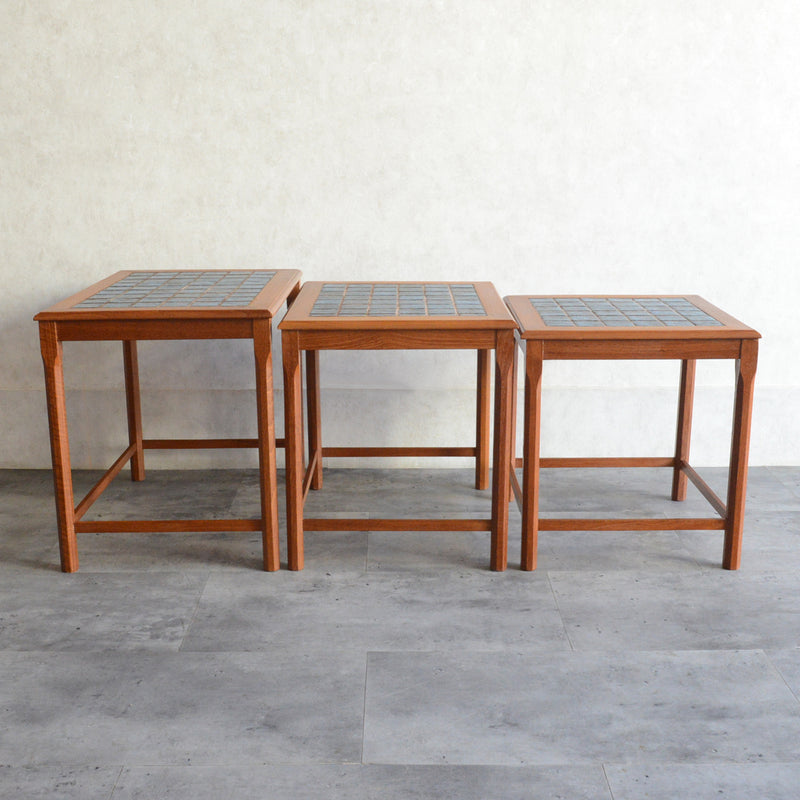 デンマーク ブルータイルトップ ネストテーブル 8-71