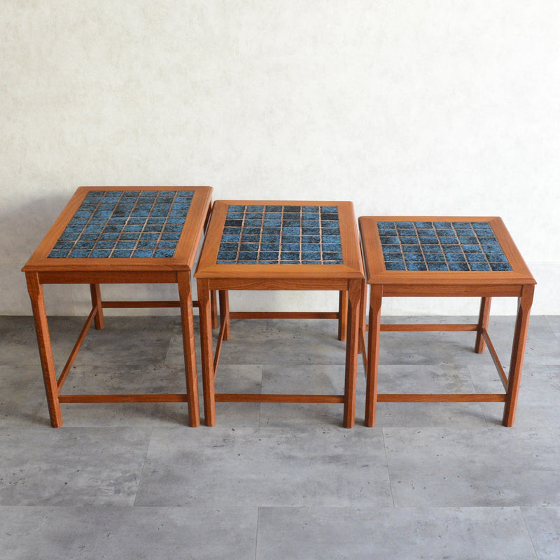 デンマーク ブルータイルトップ ネストテーブル 8-71
