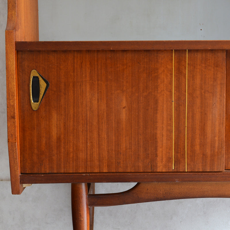 60s トール ガラスキャビネット 47 (木扉付）