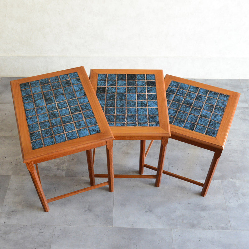 デンマーク ブルータイルトップ ネストテーブル 8-71