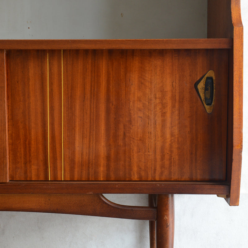 60s トール ガラスキャビネット 47 (木扉付）