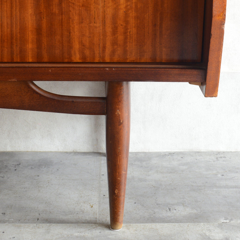 60s トール ガラスキャビネット 47 (木扉付）