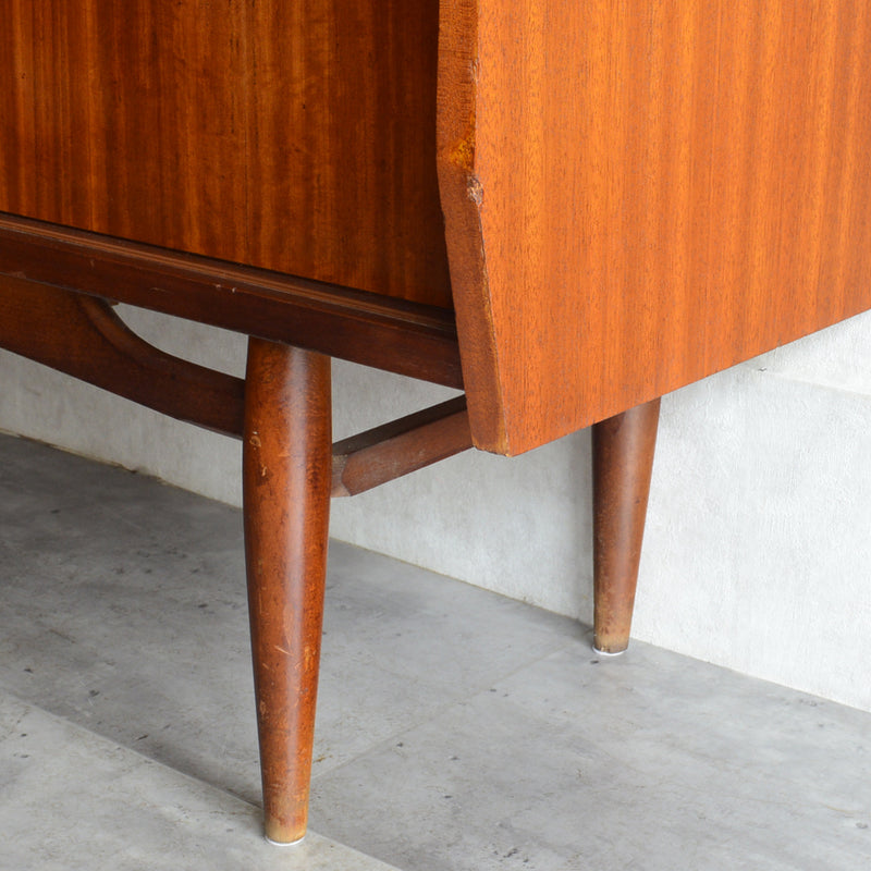 60s トール ガラスキャビネット 47 (木扉付）