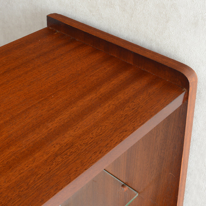 60s トール ガラスキャビネット 47 (木扉付）