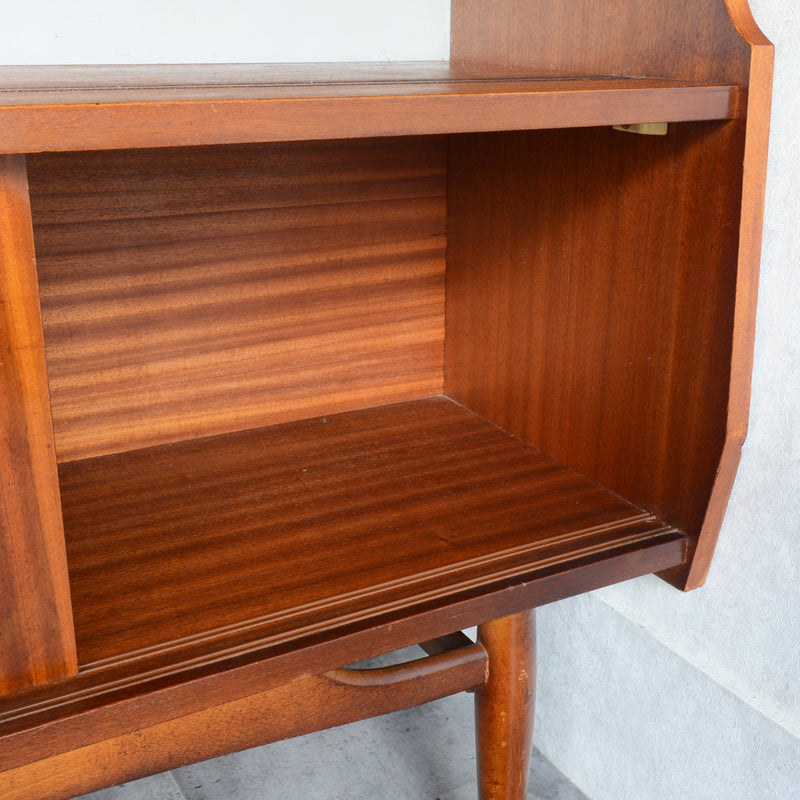 60s トール ガラスキャビネット 47 (木扉付）