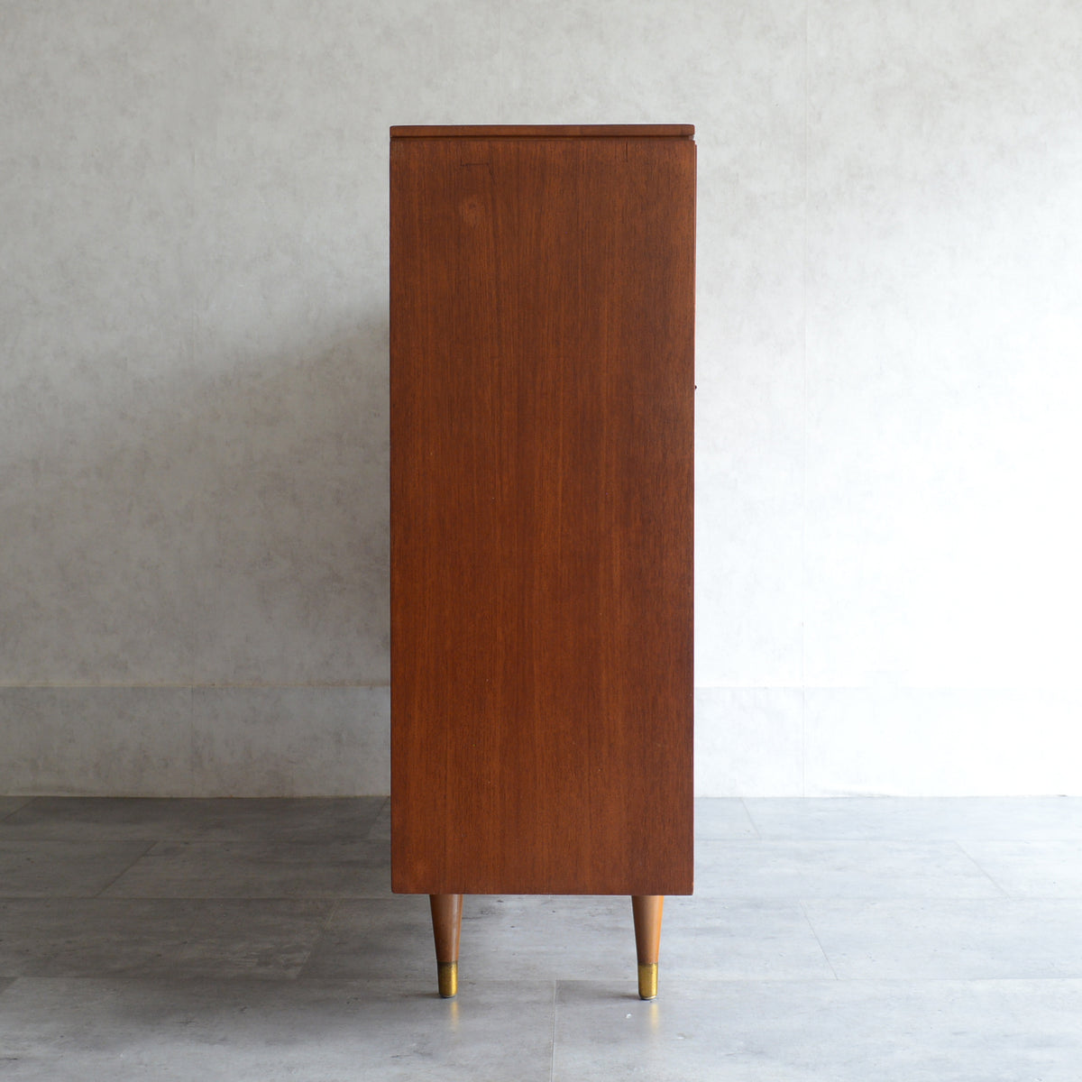 60s ヴィンテージ ガラスキャビネット 51 (抽斗・フラップ扉付）