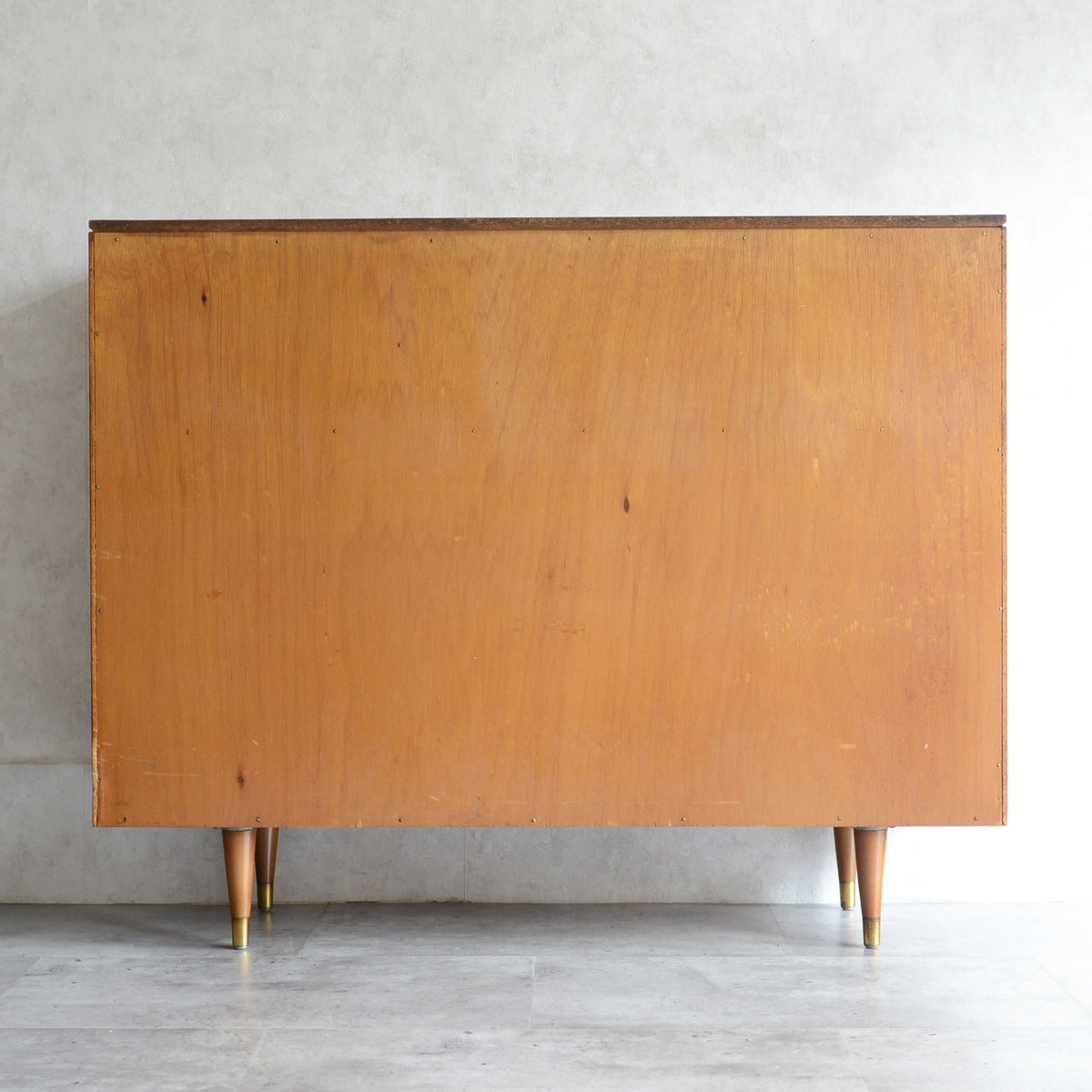 60s ヴィンテージ ガラスキャビネット 51 (抽斗・フラップ扉付）