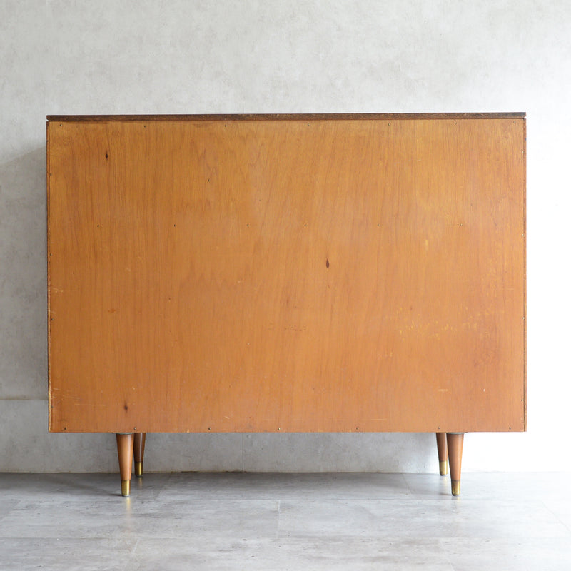 60s ヴィンテージ ガラスキャビネット 51 (抽斗・フラップ扉付）