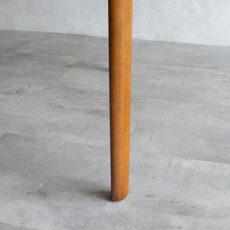 60S ドロップリーフ チークラウンドテーブル（コンパクトタイプ/天板剥離再塗装済）