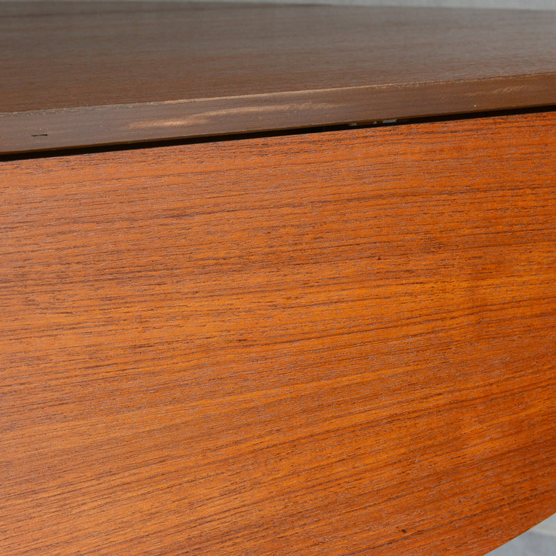 60S ドロップリーフ チークラウンドテーブル（コンパクトタイプ/天板剥離再塗装済）