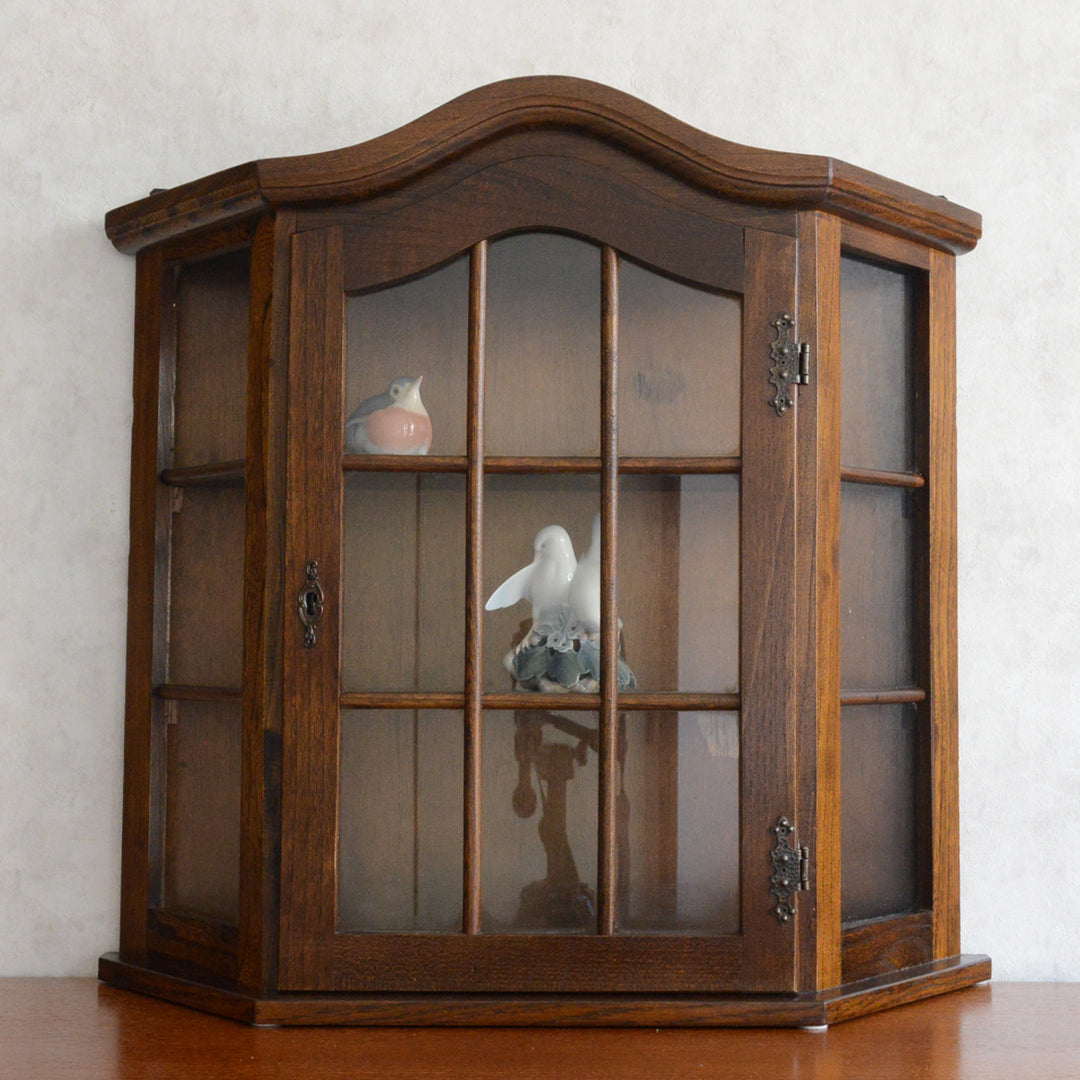 オランダヴィンテージ ウォールガラスキャビネット10(鍵付き）