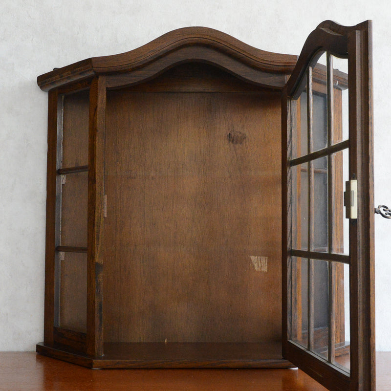 オランダヴィンテージ ウォールガラスキャビネット10(鍵付き）