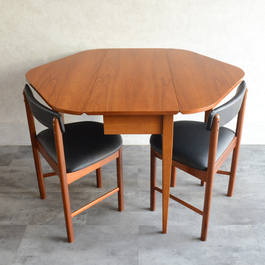 ミッドセンチュリー ヴィンテージ　ゲートレッグ ダイニングテーブル04 (ヘキサゴン/天板剝離再塗装済）