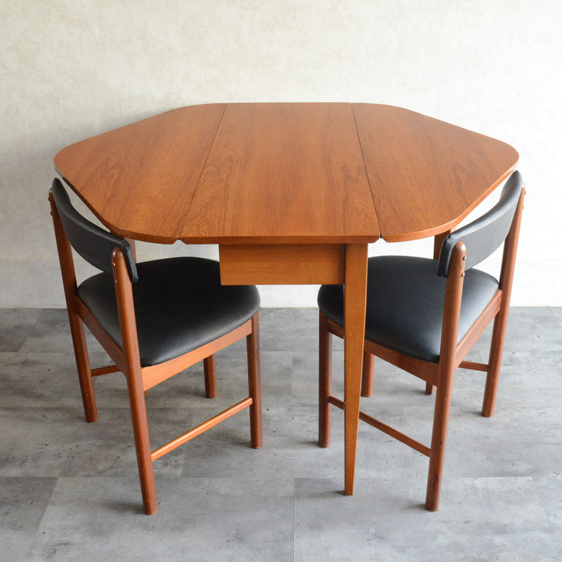 ミッドセンチュリー ヴィンテージ　ゲートレッグ ダイニングテーブル04 (ヘキサゴン/天板剝離再塗装済）