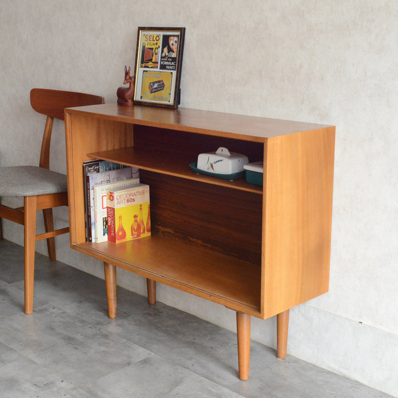 60sヴィンテージ　ガラスキャビネット 91(天板剥離再塗装済）