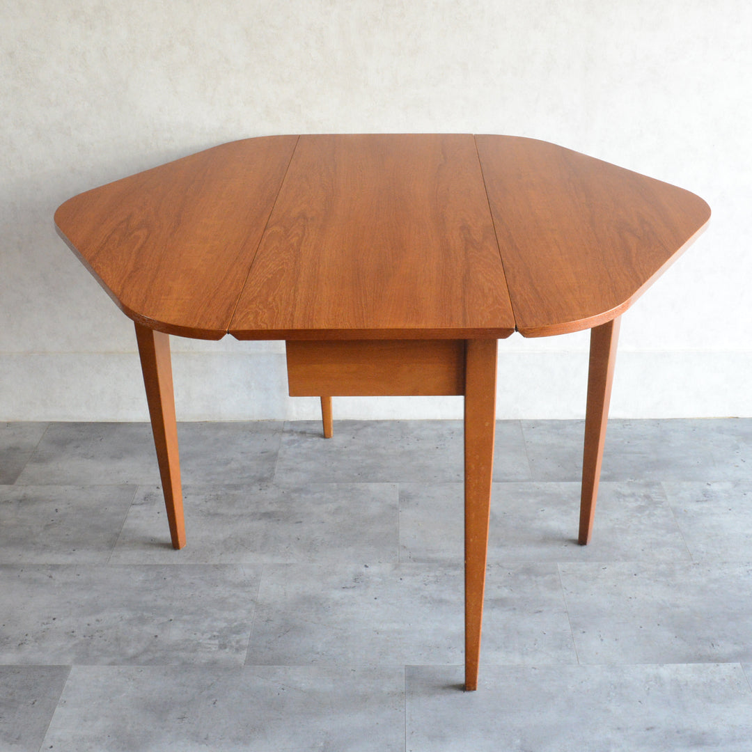 ミッドセンチュリー ヴィンテージ　ゲートレッグ ダイニングテーブル04 (ヘキサゴン/天板剝離再塗装済）