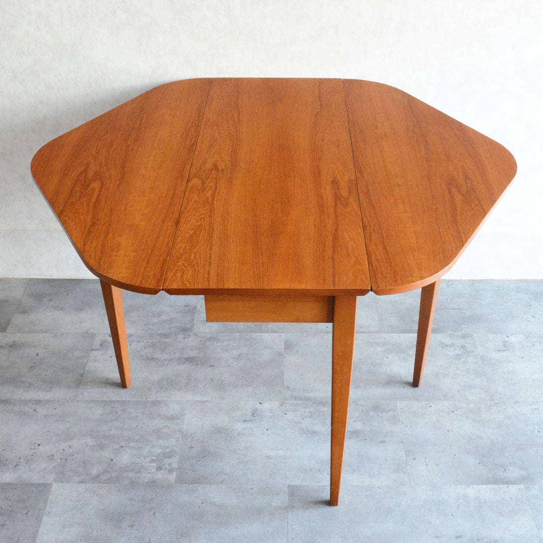 ミッドセンチュリー ヴィンテージ　ゲートレッグ ダイニングテーブル04 (ヘキサゴン/天板剝離再塗装済）