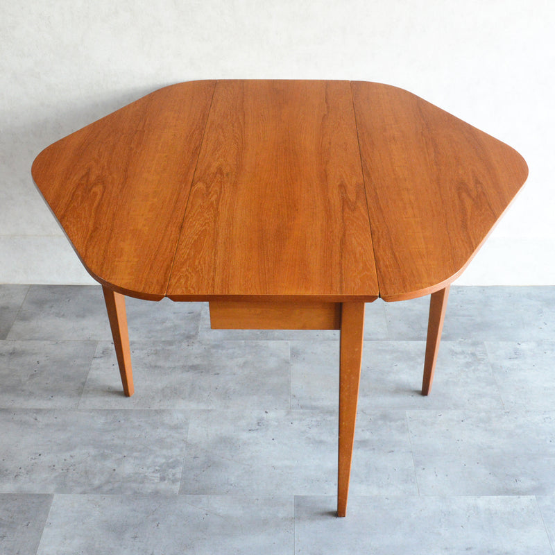 ミッドセンチュリー ヴィンテージ　ゲートレッグ ダイニングテーブル04 (ヘキサゴン/天板剝離再塗装済）