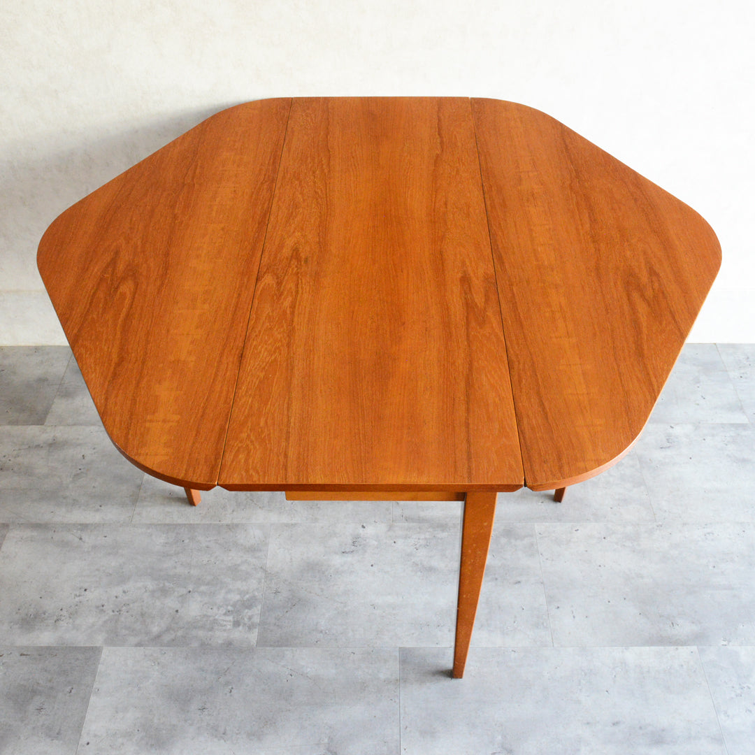 ミッドセンチュリー ヴィンテージ　ゲートレッグ ダイニングテーブル04 (ヘキサゴン/天板剝離再塗装済）