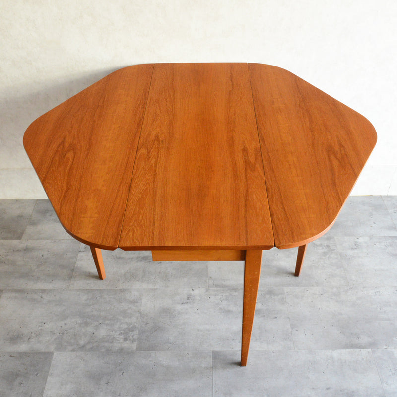 ミッドセンチュリー ヴィンテージ　ゲートレッグ ダイニングテーブル04 (ヘキサゴン/天板剝離再塗装済）