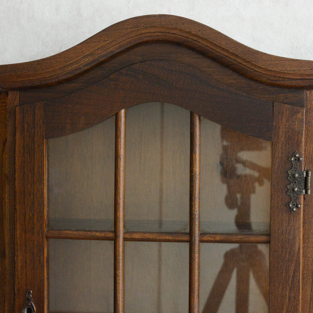 オランダヴィンテージ ウォールガラスキャビネット10(鍵付き）