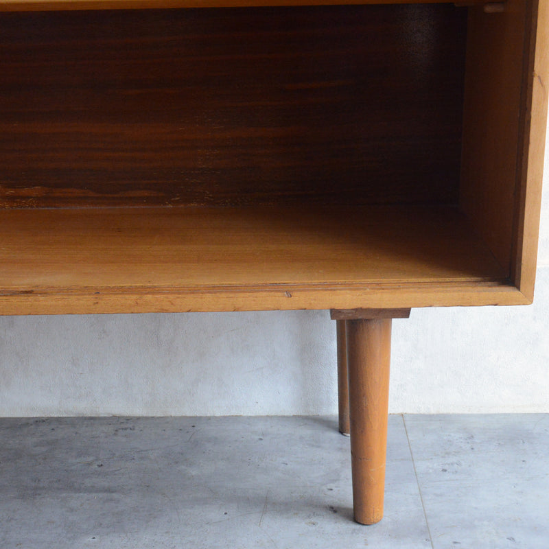 60sヴィンテージ　ガラスキャビネット 91(天板剥離再塗装済）