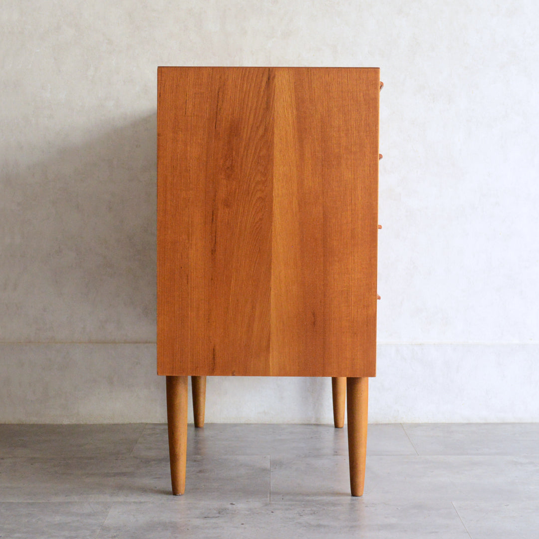 デンマークヴィンテージ  チーク４段チェスト D-6