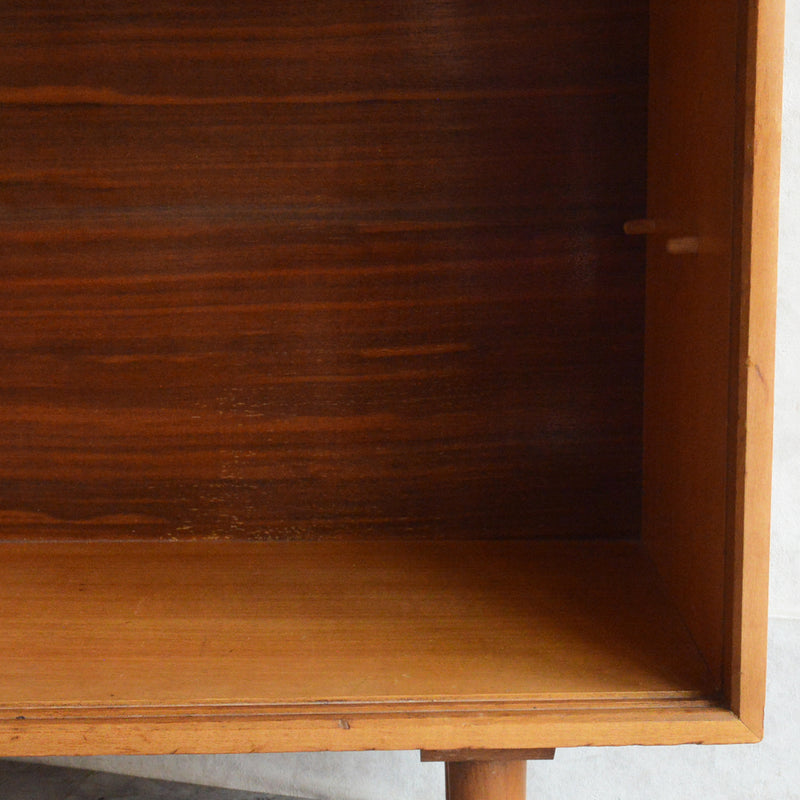 60sヴィンテージ　ガラスキャビネット 91(天板剥離再塗装済）