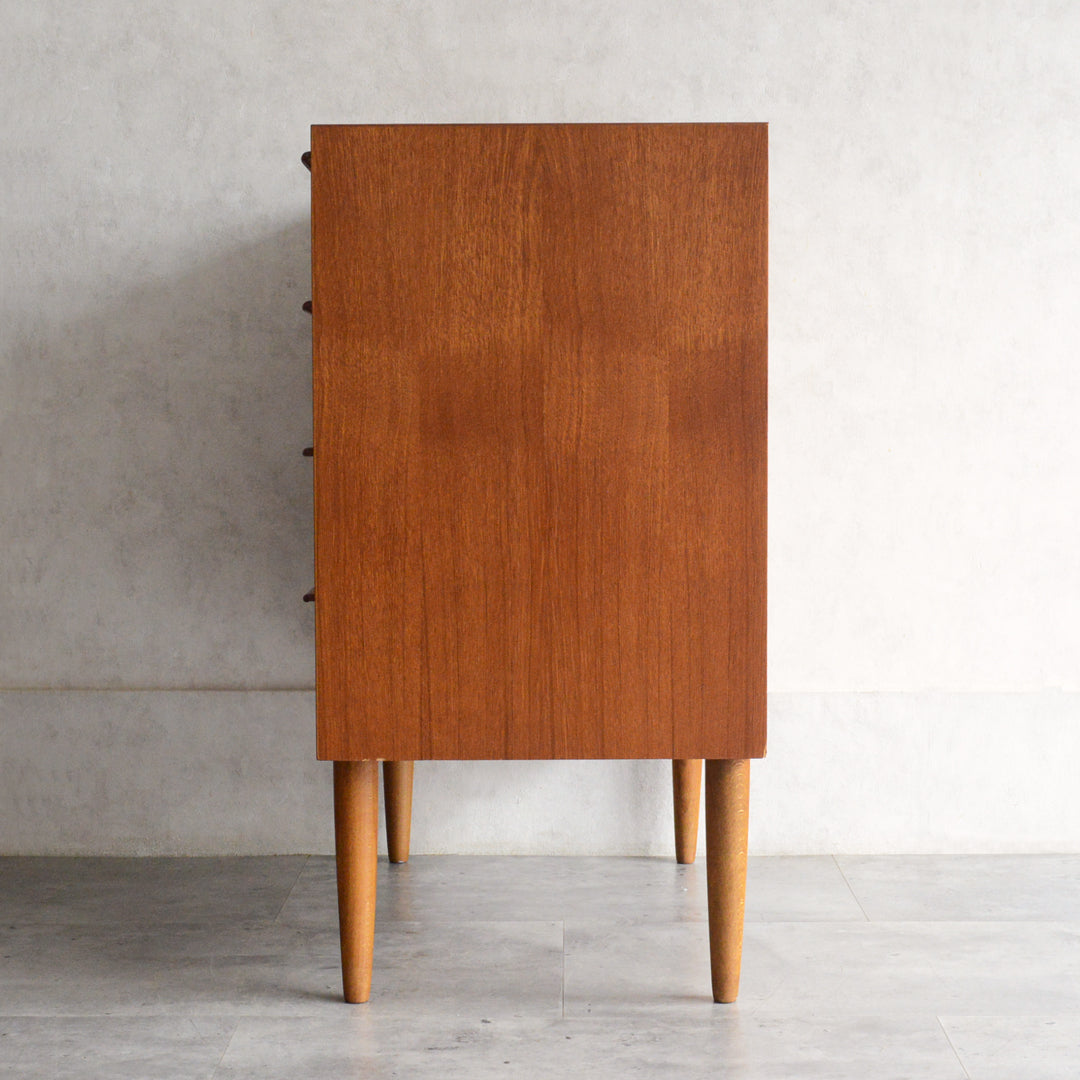 デンマークヴィンテージ  チーク４段チェスト D-6