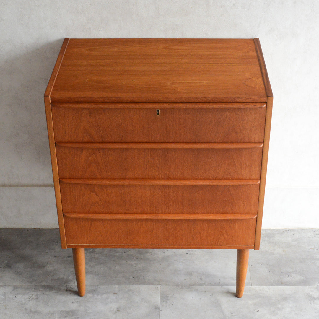 デンマークヴィンテージ  チーク４段チェスト D-6