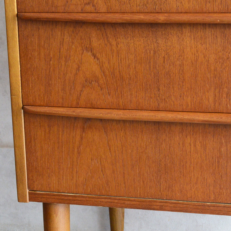 デンマークヴィンテージ  チーク４段チェスト D-6