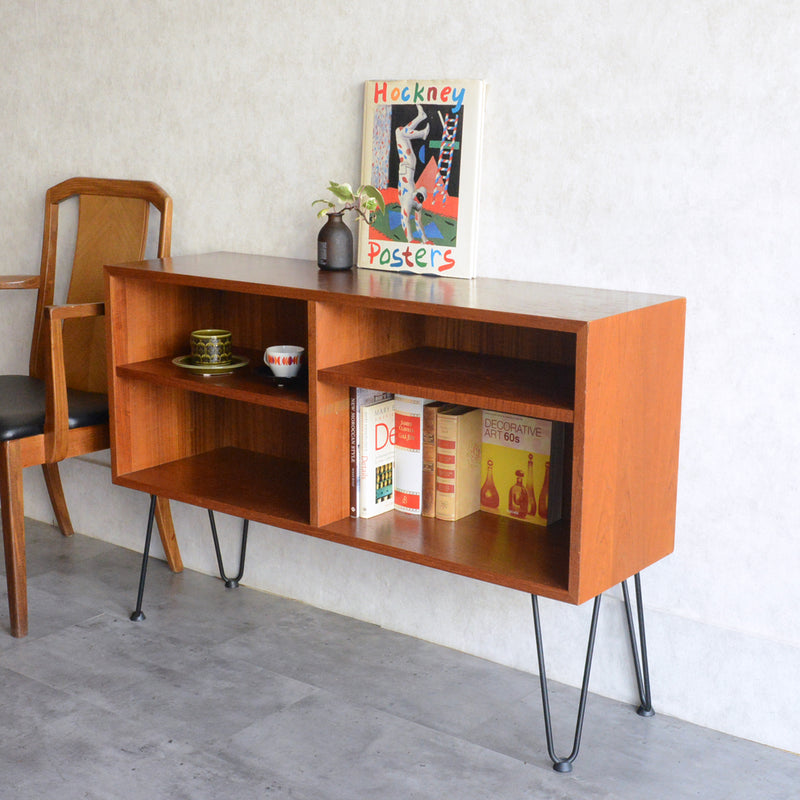 デンマーク ヴィンテージ　チークオープンシェルフ 02 (アイアンレッグ)